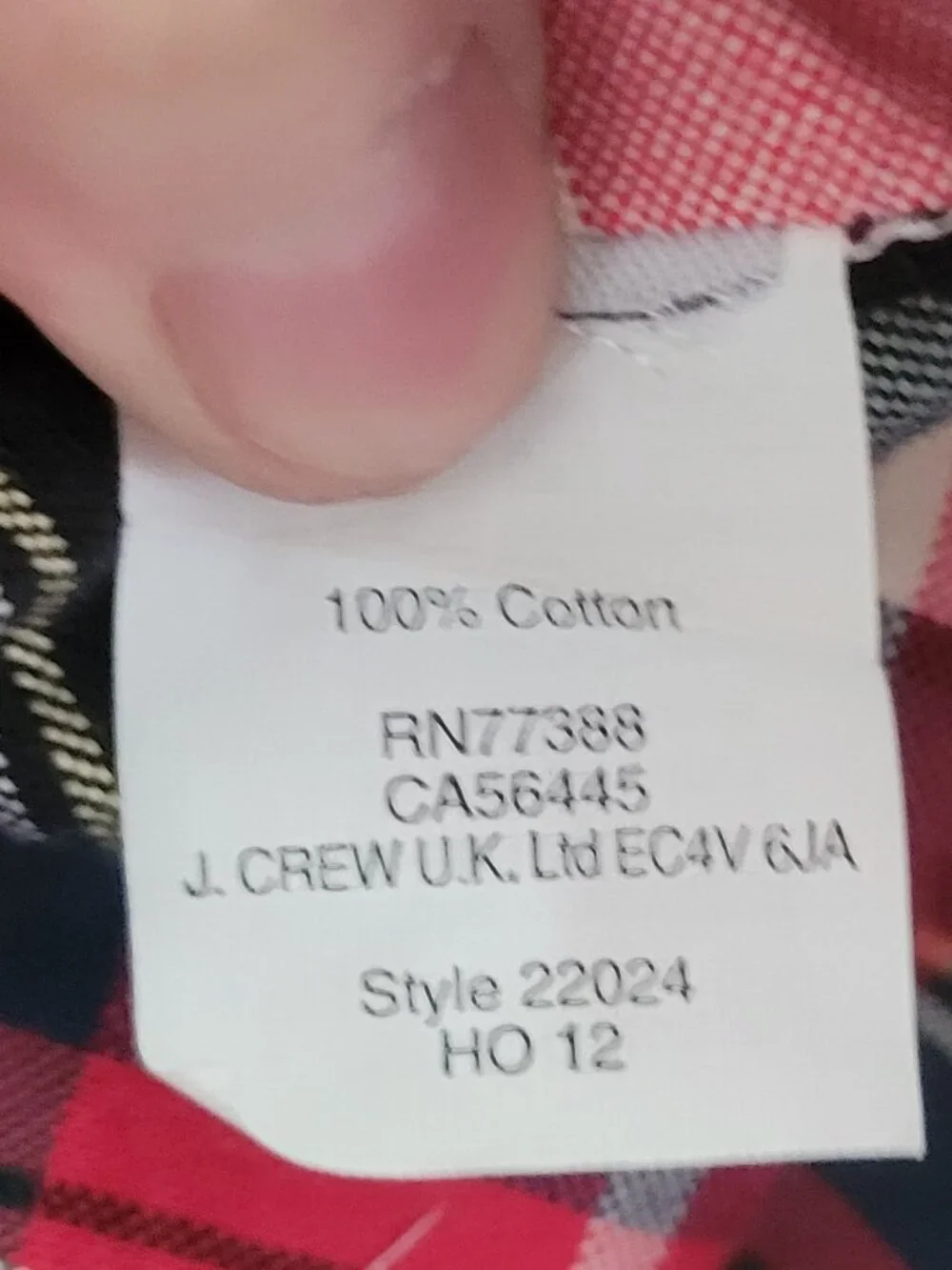 J.Crew Oxford Plaid Button Down Shirt Men's Tartan Red Green Cotton sz L